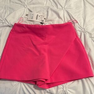Zara Neon Pink Wrap Skort